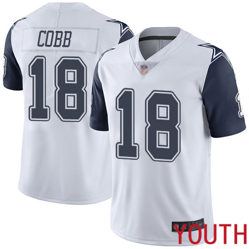 Youth Dallas Cowboys Limited White Randall Cobb #18 Rush Vapor Untouchable NFL Jersey->dallas cowboys->NFL Jersey